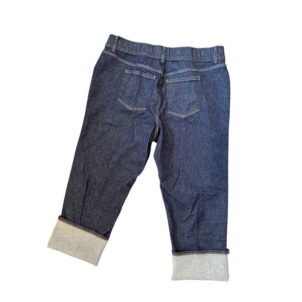 SPANX NWT Cuffed Straight Leg Denim Jeans Raw Indigo Size 3X Petite Plus Sized - Picture 8 of 12